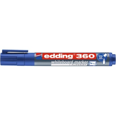 Tábla- és flipchart marker, 1,5-3 mm, kúpos, EDDING "360", kék