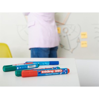 Flipchart marker, 1,5-3 mm, kúpos, EDDING "380", piros