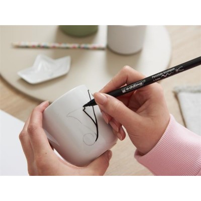 Ecsetirón készlet, porcelánra, EDDING  "4200 Warm color", 6 különböző szín