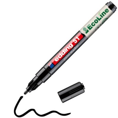 Lakkmarker, 1-2 mm, EDDING "51", fekete