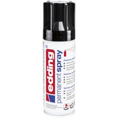 Akrilfesték spray, 200 ml, EDDING "5200", fényes fekete