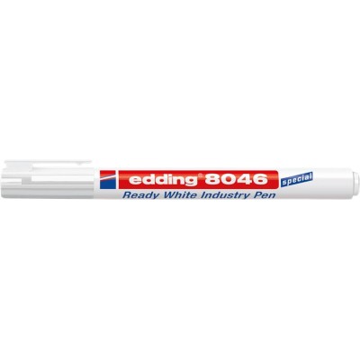 Alkoholos marker, 1-3 mm, kúpos, ipari, EDDING "8046", fehér