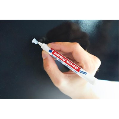 Alkoholos marker, 1-3 mm, kúpos, ipari, EDDING "8046", fehér