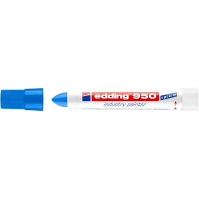 Jelölő marker, 10 mm, kúpos, EDDING "950", kék