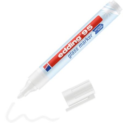 Üvegtábla marker, 1,5-3 mm, kúpos, EDDING "95", fehér