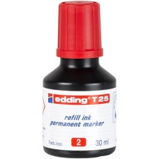 Utántöltő alkoholos markerhez, EDDING "T25", piros