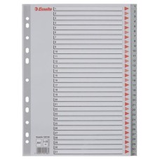 Regiszter, műanyag, A4, 1-31, ESSELTE, szürke