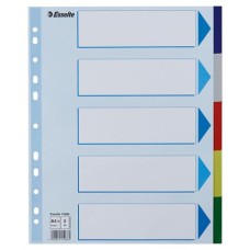 Regiszter, műanyag, A4 Maxi, 5 részes, ESSELTE
