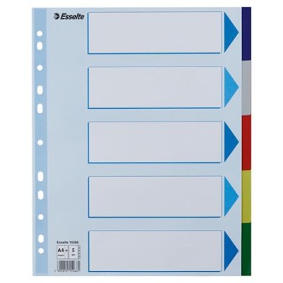 Regiszter, műanyag, A4 Maxi, 5 részes, ESSELTE