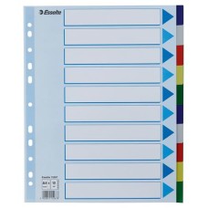 Regiszter, műanyag, A4 Maxi, 10 részes, ESSELTE