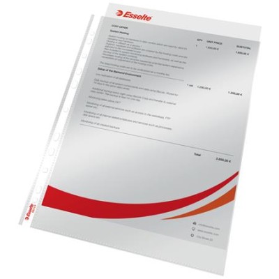 Genotherm, lefűzhető, A4, 75 mikron, víztiszta felület, ESSELTE "Luxus"