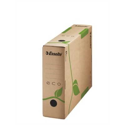 Archiválódoboz, A4, 80 mm, újrahasznosított karton, ESSELTE "Eco", barna