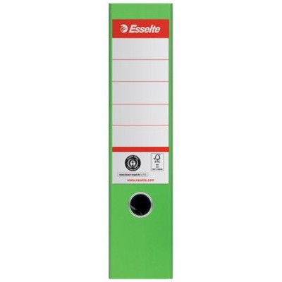 Iratrendező, 75 mm, A4, Co2-semleges, élvédő sínnel, ESSELTE "No.1", zöld