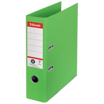 Iratrendező, 75 mm, A4, Co2-semleges, élvédő sínnel, ESSELTE "No.1", zöld