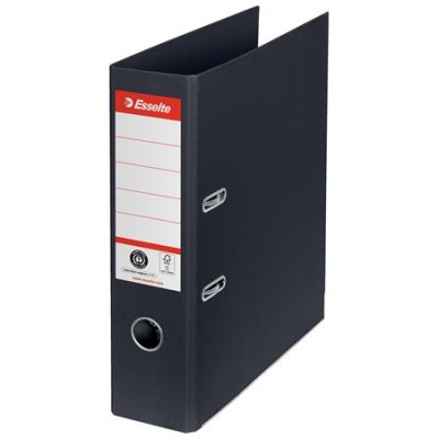 Iratrendező, 75 mm, A4, Co2-semleges, élvédő sínnel, ESSELTE "No.1", fekete