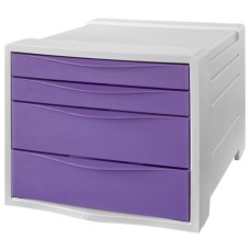 Irattároló, műanyag, 4 fiókos, ESSELTE "Colour`Breeze", áttetsző levendula