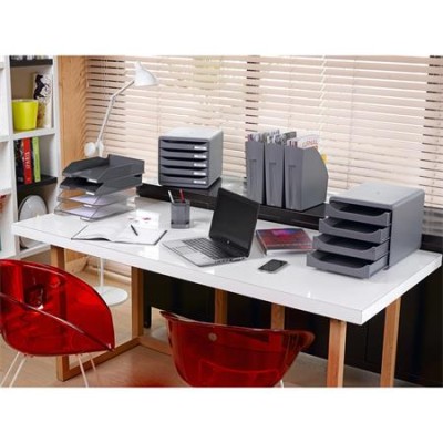 Irattálca, műanyag, A4+, EXACOMPTA "Office", áttetsző szürke