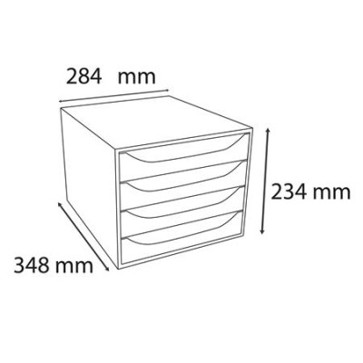 Irattároló, műanyag, 4 fiókos, EXACOMPTA "Ecobox Linicolor", jégkék