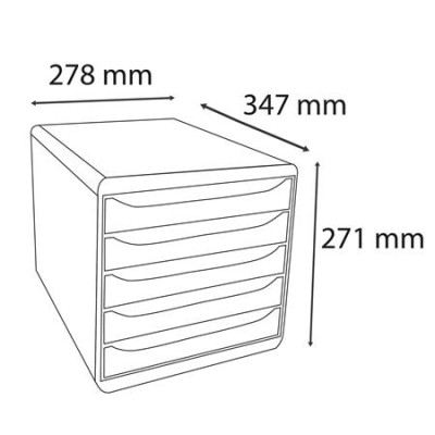 Irattároló, műanyag, 5 fiókos, EXACOMPTA "Big-Box Plus Skandi Iderama"