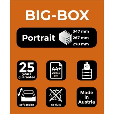 Irattároló, műanyag, 4 fiókos, EXACOMPTA "Big-Box Office", szürke