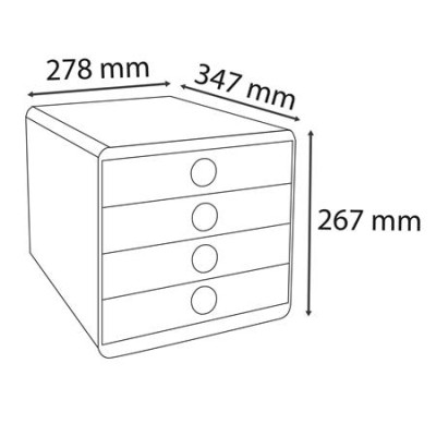 Irattároló, műanyag, 4 fiókos, EXACOMPTA "Pop-Box", fehér