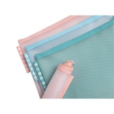 Rendszerező tasak, cipzáras, hálós, A5, EXACOMPTA "Chromaline Pastel", vegyes színek
