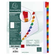 Regiszter, karton, A4+, 1-31, EXACOMPTA, fehér