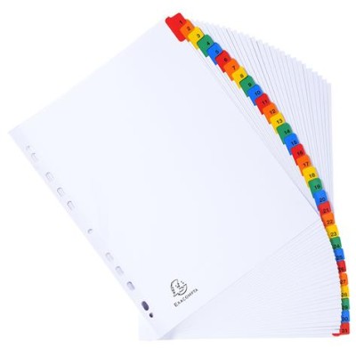 Regiszter, karton, A4+, 1-31, EXACOMPTA, fehér