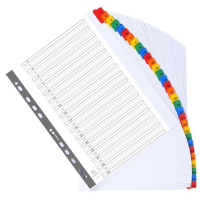 Regiszter, karton, A4+, 1-31, EXACOMPTA, fehér
