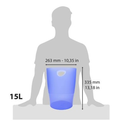 Papírkosár, 15 liter, PP, EXACOMPTA "Linicolor", jégkék