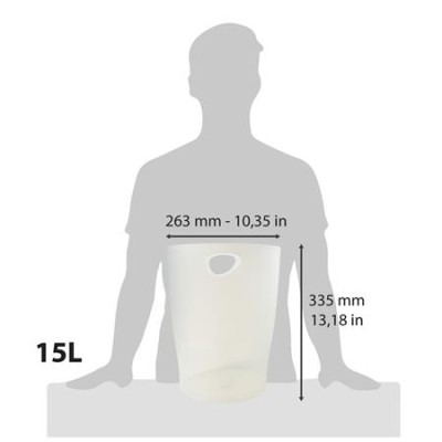 Papírkosár, 15 liter, PP, EXACOMPTA "Office", matt fehér