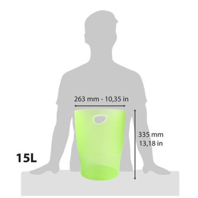 Papírkosár, 15 liter, PP, EXACOMPTA "Linicolor", almazöld