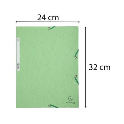 Gumis mappa, prespán, A4, EXACOMPTA, lágy zöld