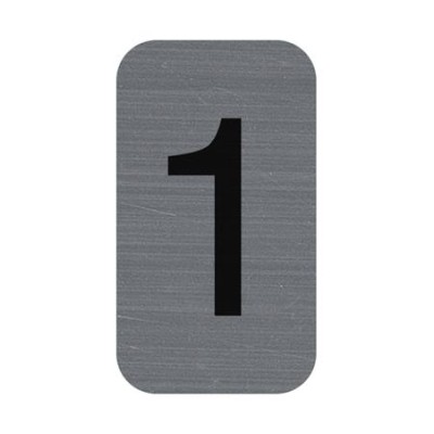Információs tábla, öntapadó, 2,5x4,4 cm, alumíniumhatású, EXACOMPTA, 1-es