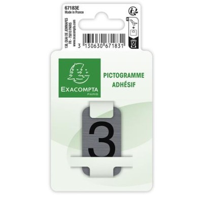 Információs tábla, öntapadó, 2,5x4,4 cm, alumíniumhatású, EXACOMPTA, 3-as