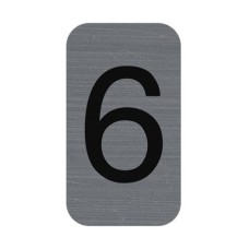 Információs tábla, öntapadó, 2,5x4,4 cm, alumíniumhatású, EXACOMPTA, 6-os