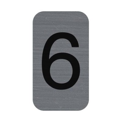 Információs tábla, öntapadó, 2,5x4,4 cm, alumíniumhatású, EXACOMPTA, 6-os