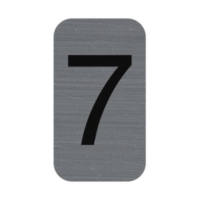 Információs tábla, öntapadó, 2,5x4,4 cm, alumíniumhatású, EXACOMPTA, 7-es
