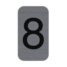 Információs tábla, öntapadó, 2,5x4,4 cm, alumíniumhatású, EXACOMPTA, 8-as