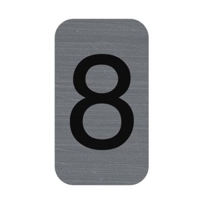 Információs tábla, öntapadó, 2,5x4,4 cm, alumíniumhatású, EXACOMPTA, 8-as