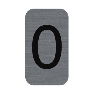 Információs tábla, öntapadó, 2,5x4,4 cm, alumíniumhatású, EXACOMPTA, 0-ás