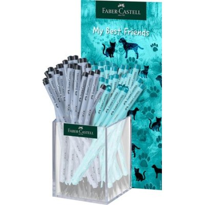 Grafitceruza display, HB, háromszögletű, FABER-CASTELL "Dogs & Cats", vegyes minta