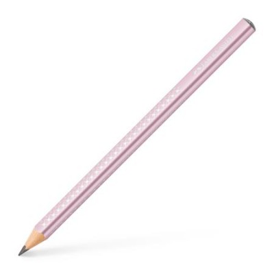 Grafitceruza, B, háromszögletű, FABER-CASTELL "Sparkle Jumbo",  metál rózsaszín