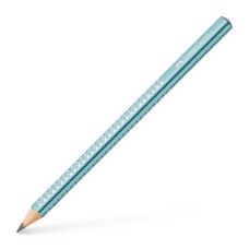 Grafitceruza, B, háromszögletű, FABER-CASTELL "Sparkle Jumbo",  metál óceánkék