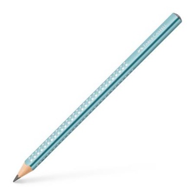 Grafitceruza, B, háromszögletű, FABER-CASTELL "Sparkle Jumbo",  metál óceánkék