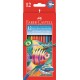 Akvarell ceruza készlet, hatszögletű, ecsettel, FABER-CASTELL, 12 különböző szín