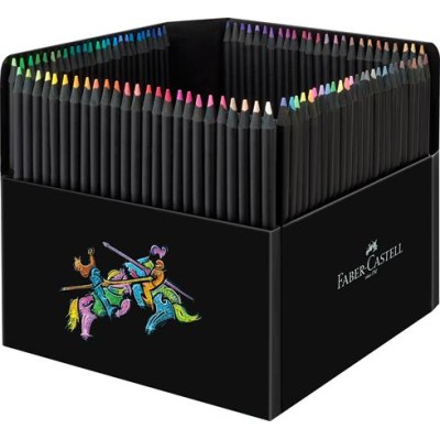 Színes ceruza készlet, háromszögletű, FABER-CASTELL "Black Edition",  100 különböző szín