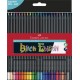 Színes ceruza készlet, háromszögletű, FABER-CASTELL "Black Edition", 24 különböző szín