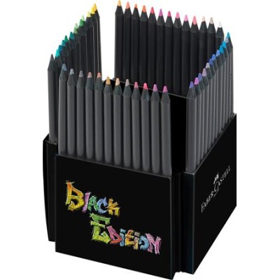 Színes ceruza készlet, háromszögletű, FABER-CASTELL "Black Edition",  50 különböző szín