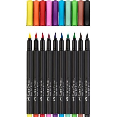 Ecsetirón készlet, FABER-CASTELL "Black Edition" 10 különböző szín
